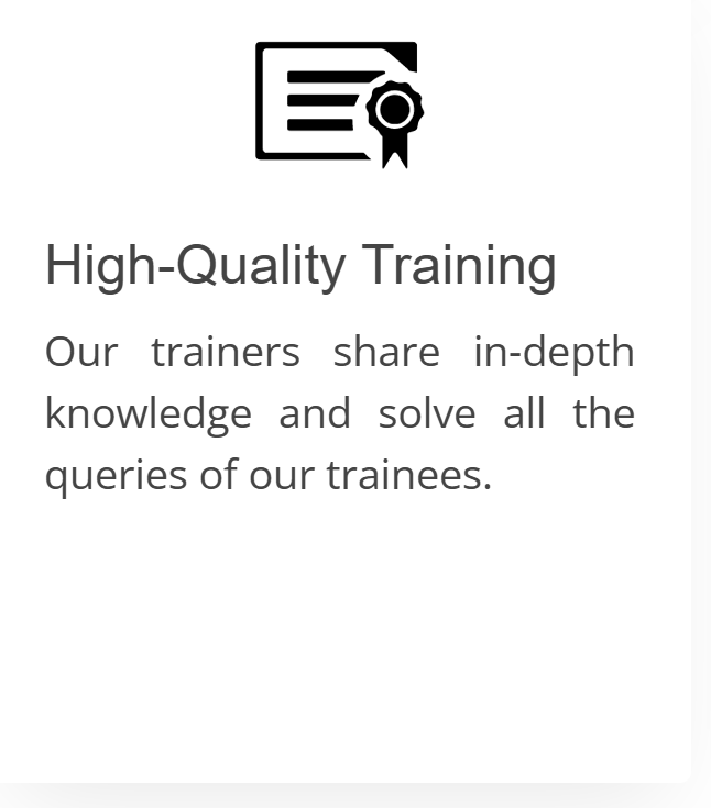 High quality training
